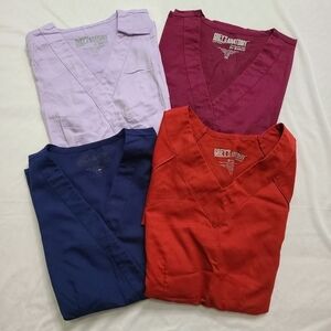 Greys Anatomy Bundle of 4 Scrub Tops XXS & XS